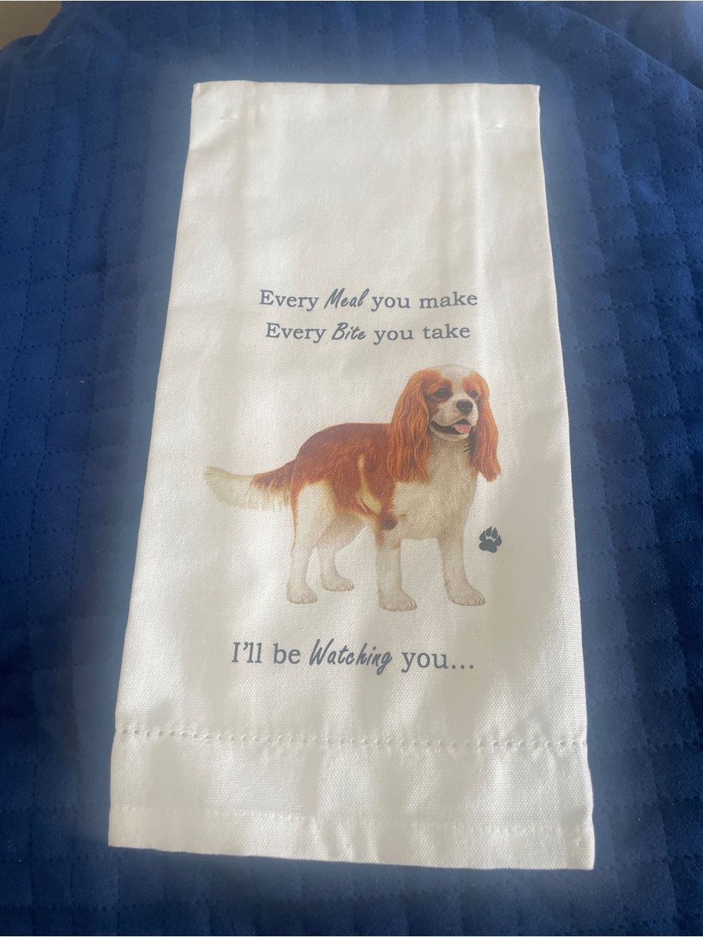 King Charles Cavalier Cotton Kitchen Towel  by E & S Pets NWOT